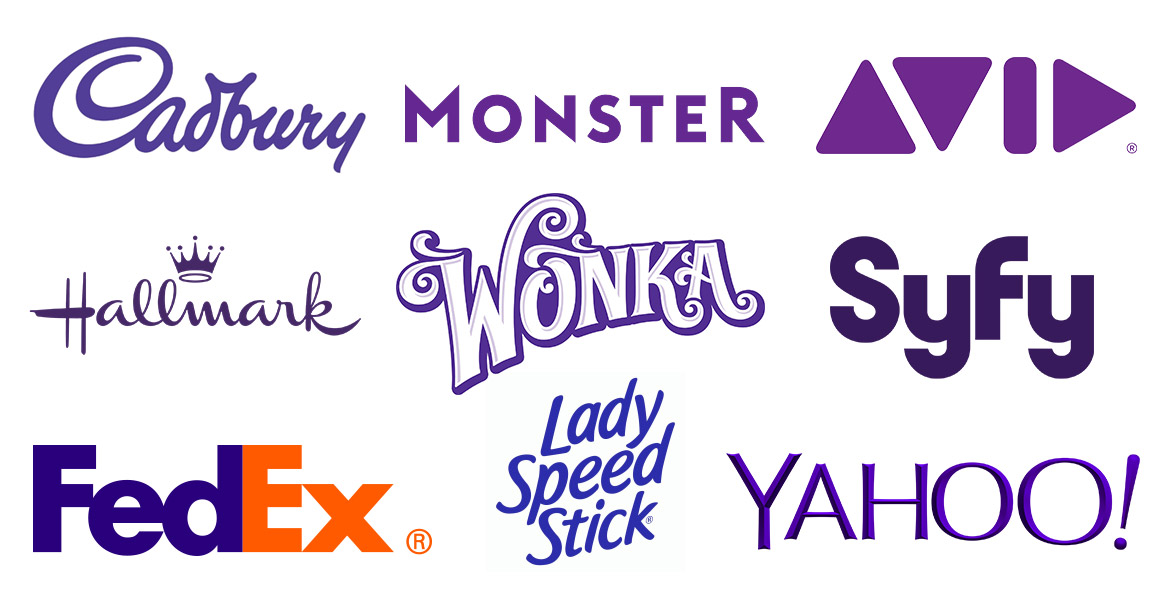 companies logos with purple