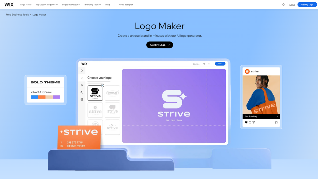 Wix Logo Maker Homepage