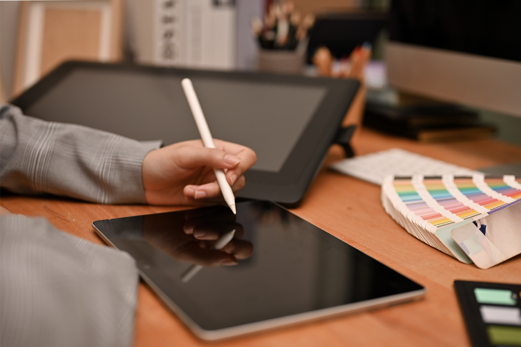 Person using a tablet