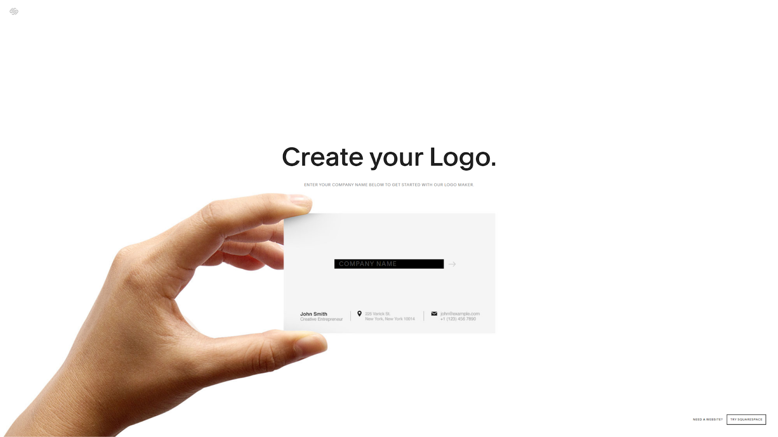 Squarespace Logo Maker homepage