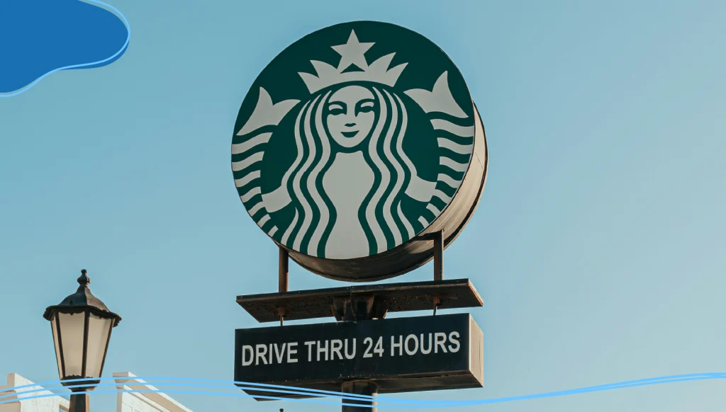 The Starbucks coffee chain’s modern logo design showing a siren, also known as a mermaid