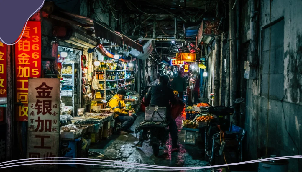 A market street in Shanghai, China