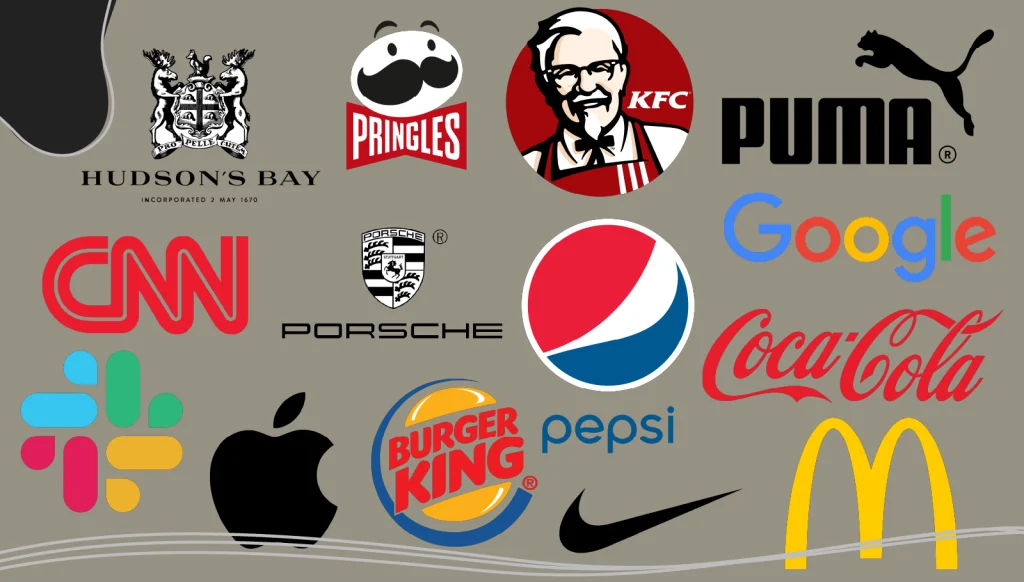 Collection of famous logos 