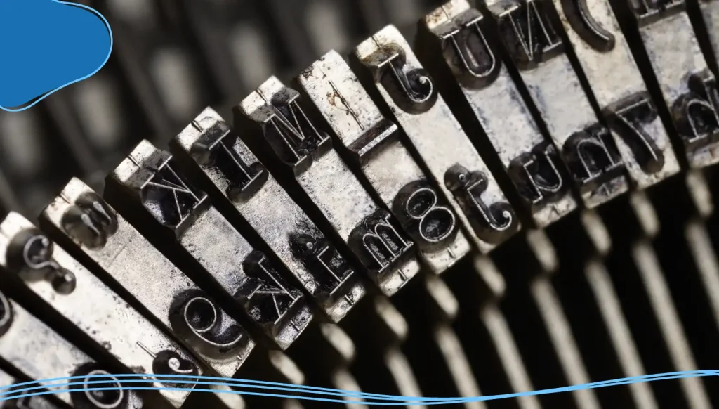 Old typewriter letters macro shot