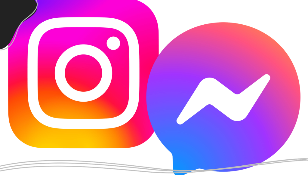 The Instagram and Facebook Messenger gradient logos